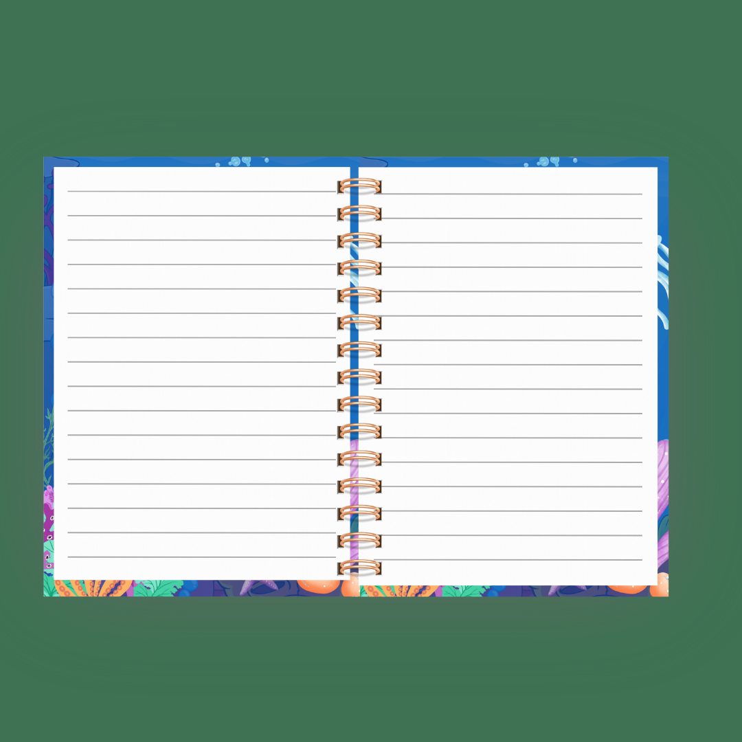 π Personalized Underwater Kids Journal with Stickers β Back-to-School Notebook