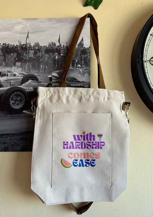 With Hardship comes ease tote bag