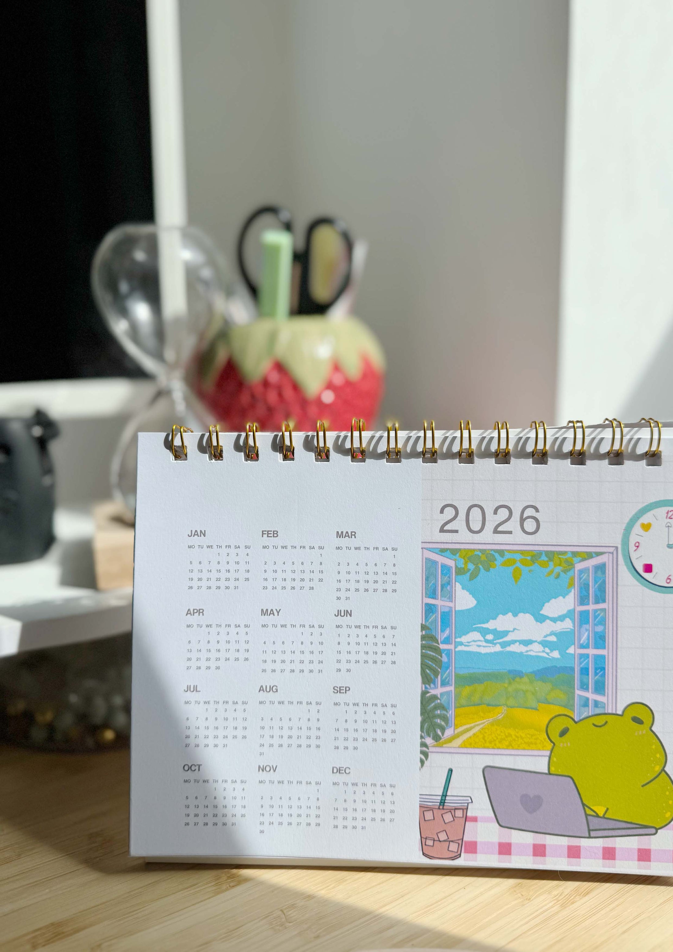 2026 Kawaii Desk Calendar Planner