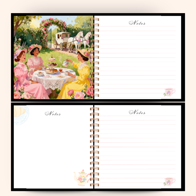 2026-2027 Personalized Planner |Customize Gifts Bridgerton Tea Time, planner 2026 2027 undated months , Planner STICKERS + Personalize Pen