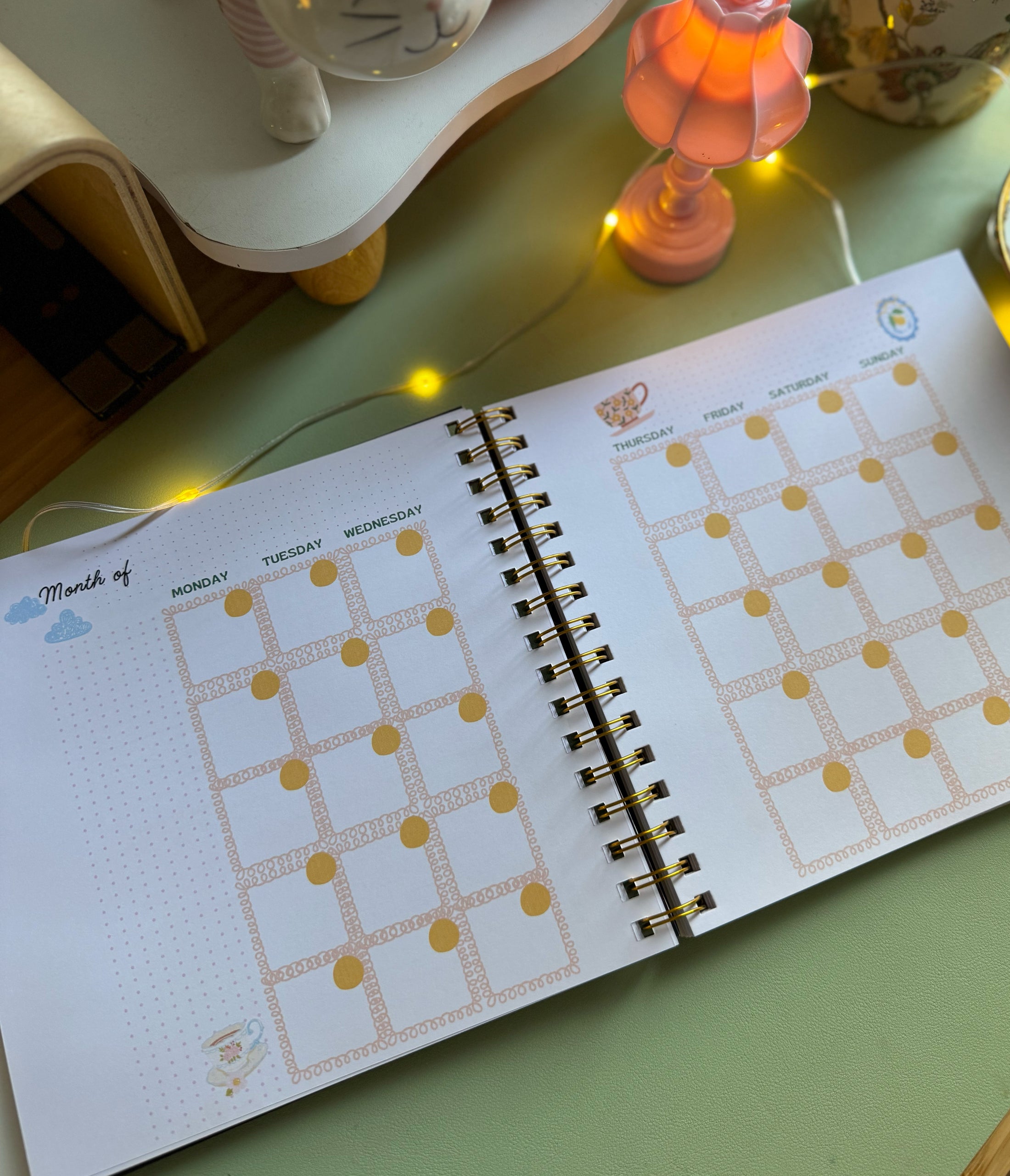 2026-2027 Personalized Planner |Customize Gifts Bridgerton Tea Time, planner 2026 2027 undated months , Planner STICKERS + Personalize Pen