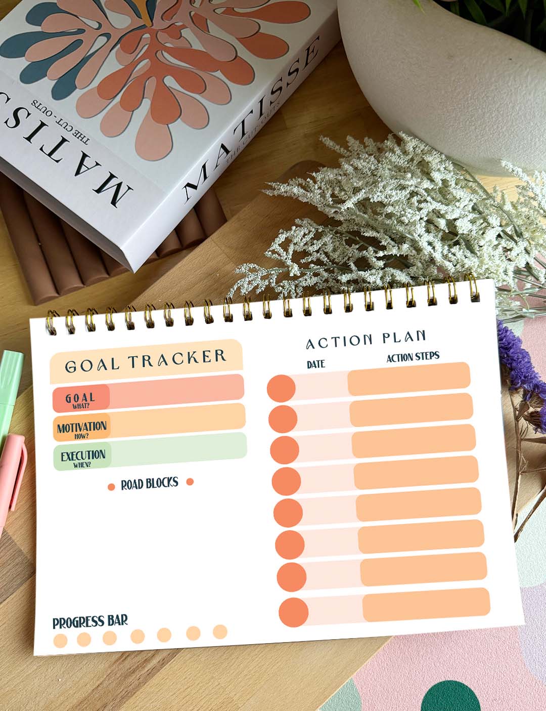 Hues and blues Monthly Planner