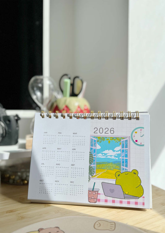 2026 Kawaii Desk Calendar Planner