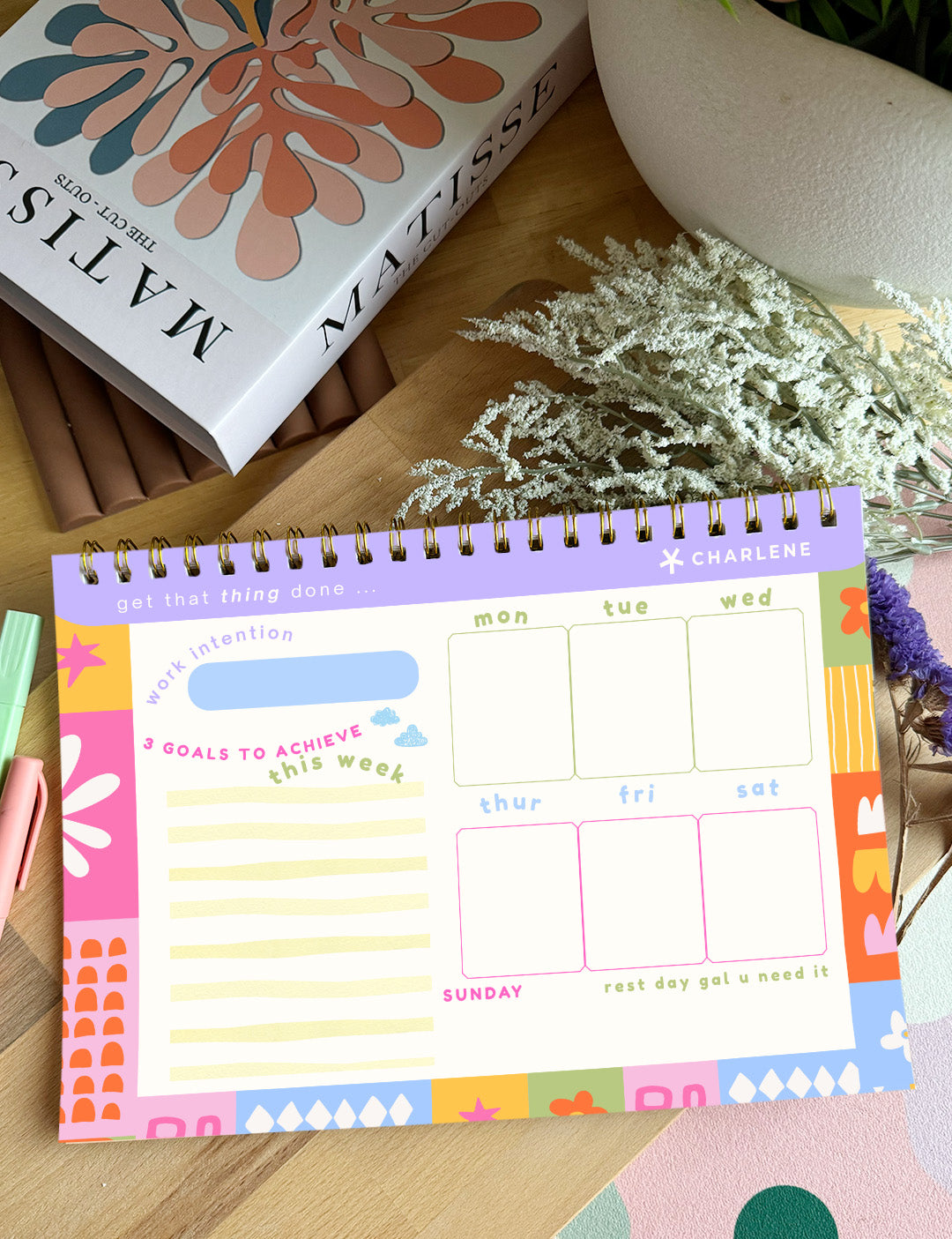 Personalize Pink Weekly Planner
