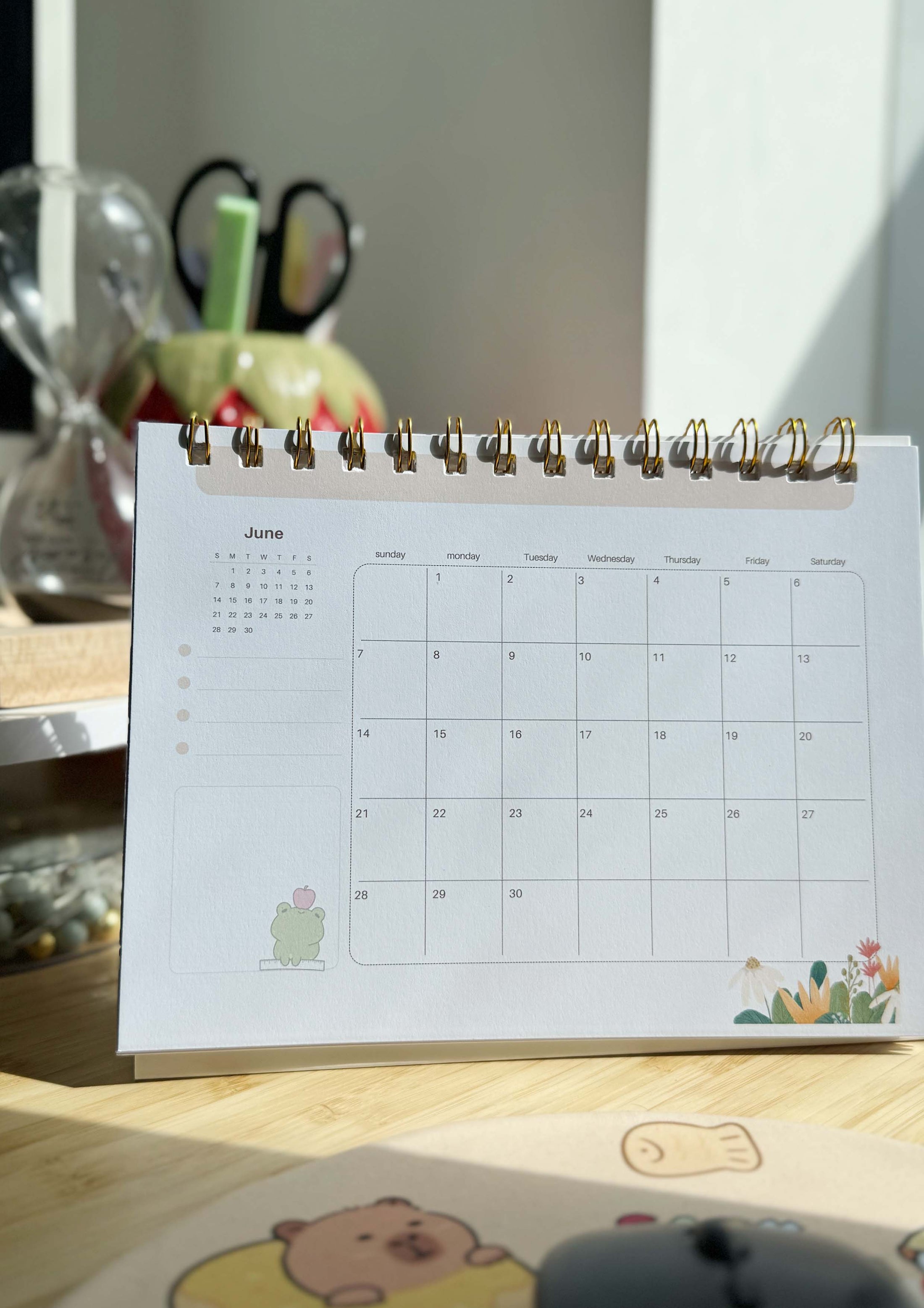 2026 Kawaii Desk Calendar Planner