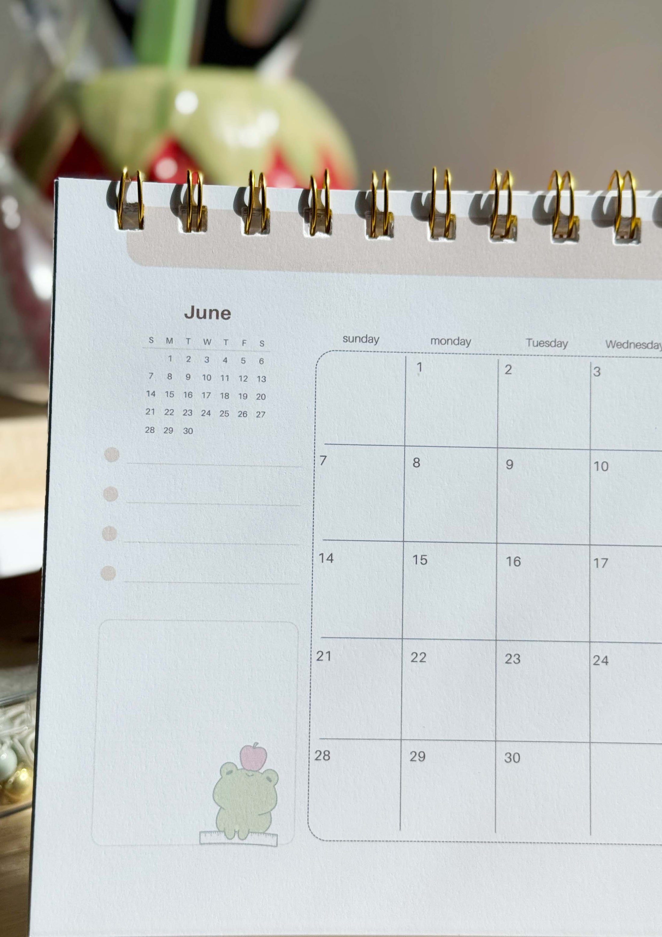 2026 Kawaii Desk Calendar Planner