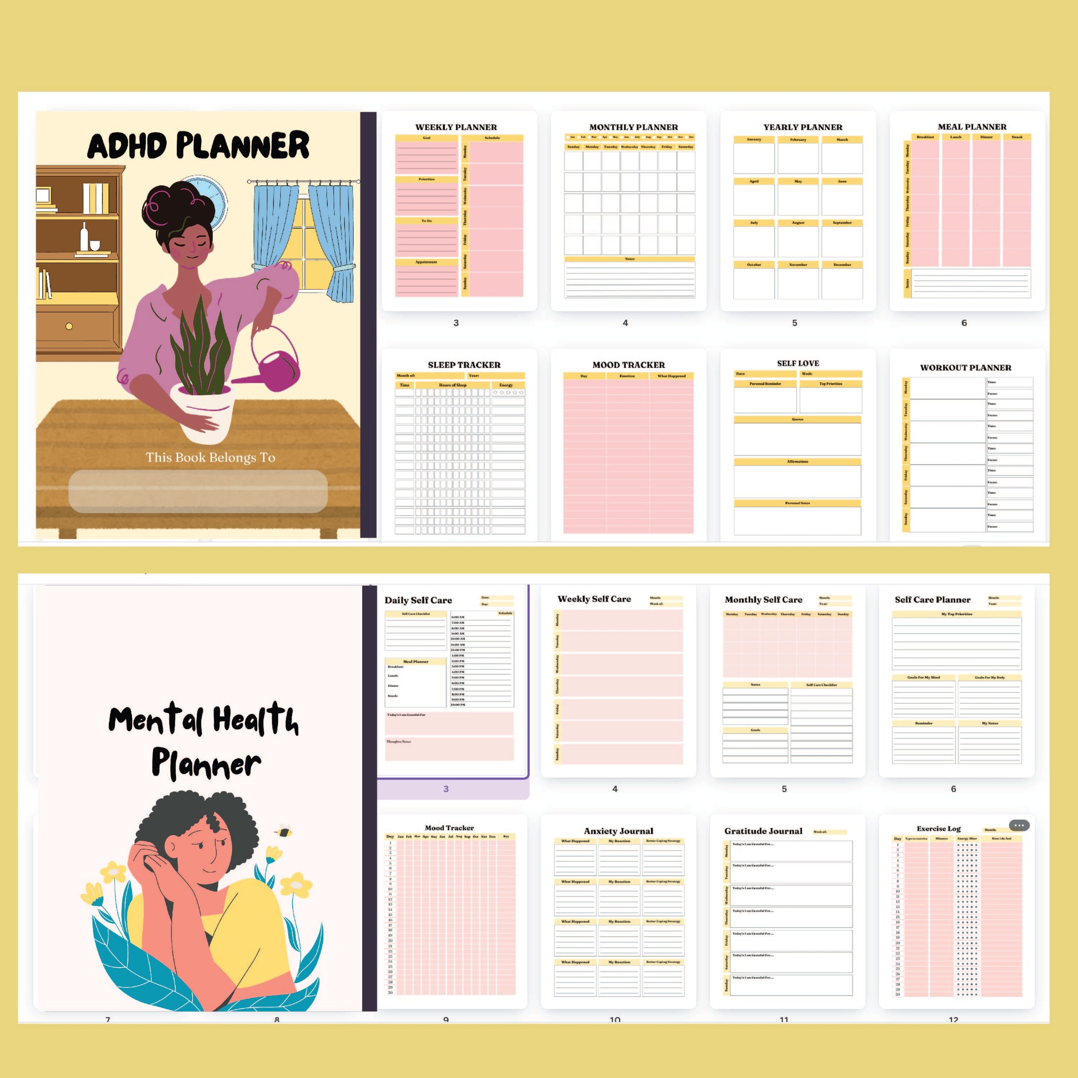 Printable Planners Templates Bundle UNDATED