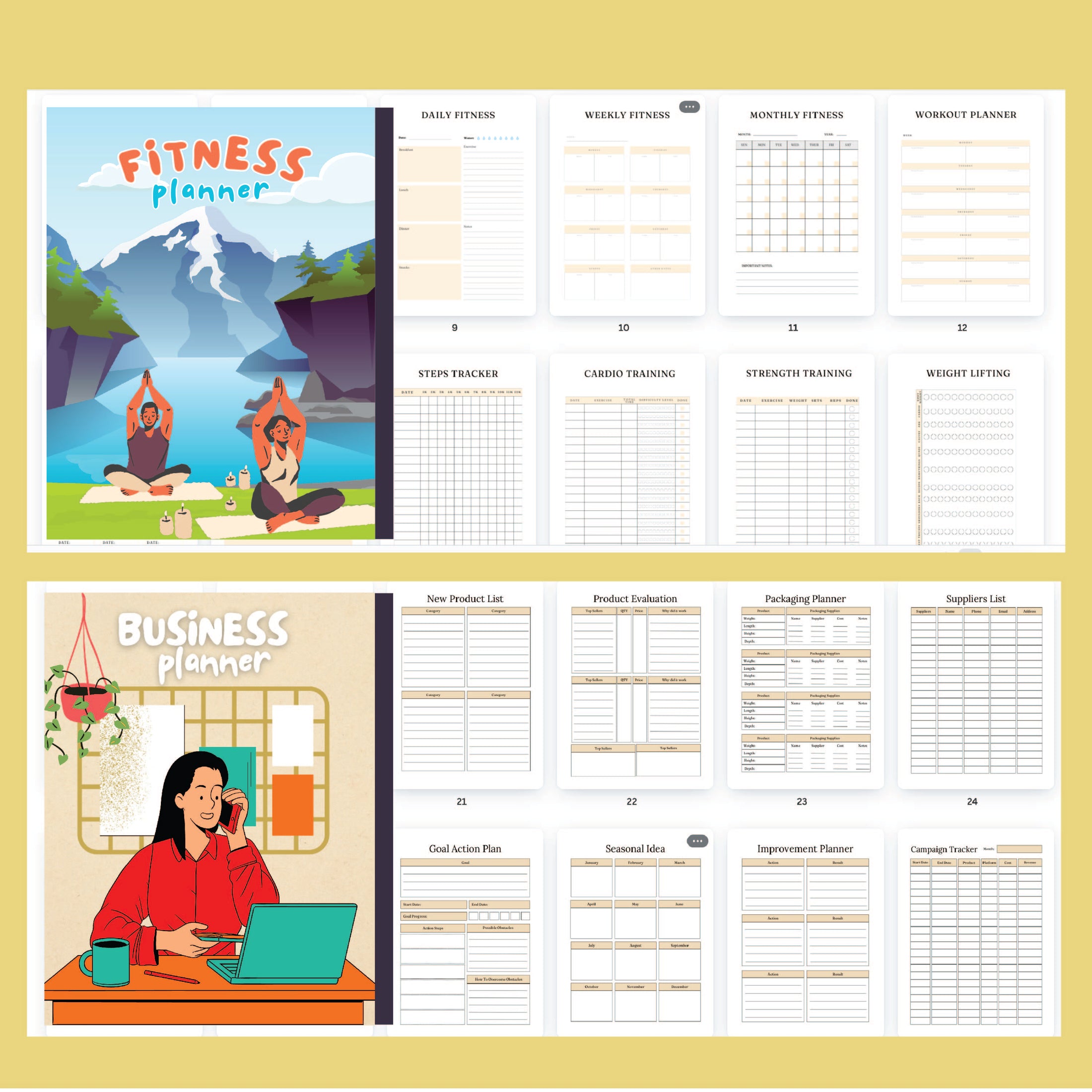 Printable Planners Templates Bundle UNDATED