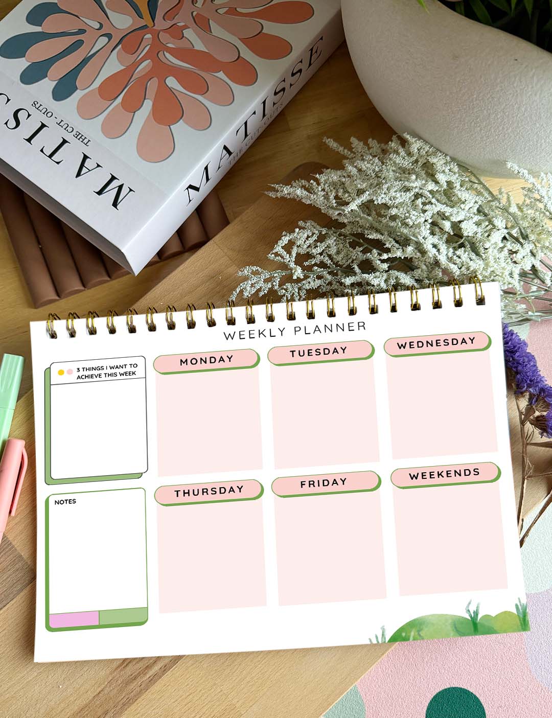 Undated A4 Planner , MONTHLY , WEEKLY NOTES