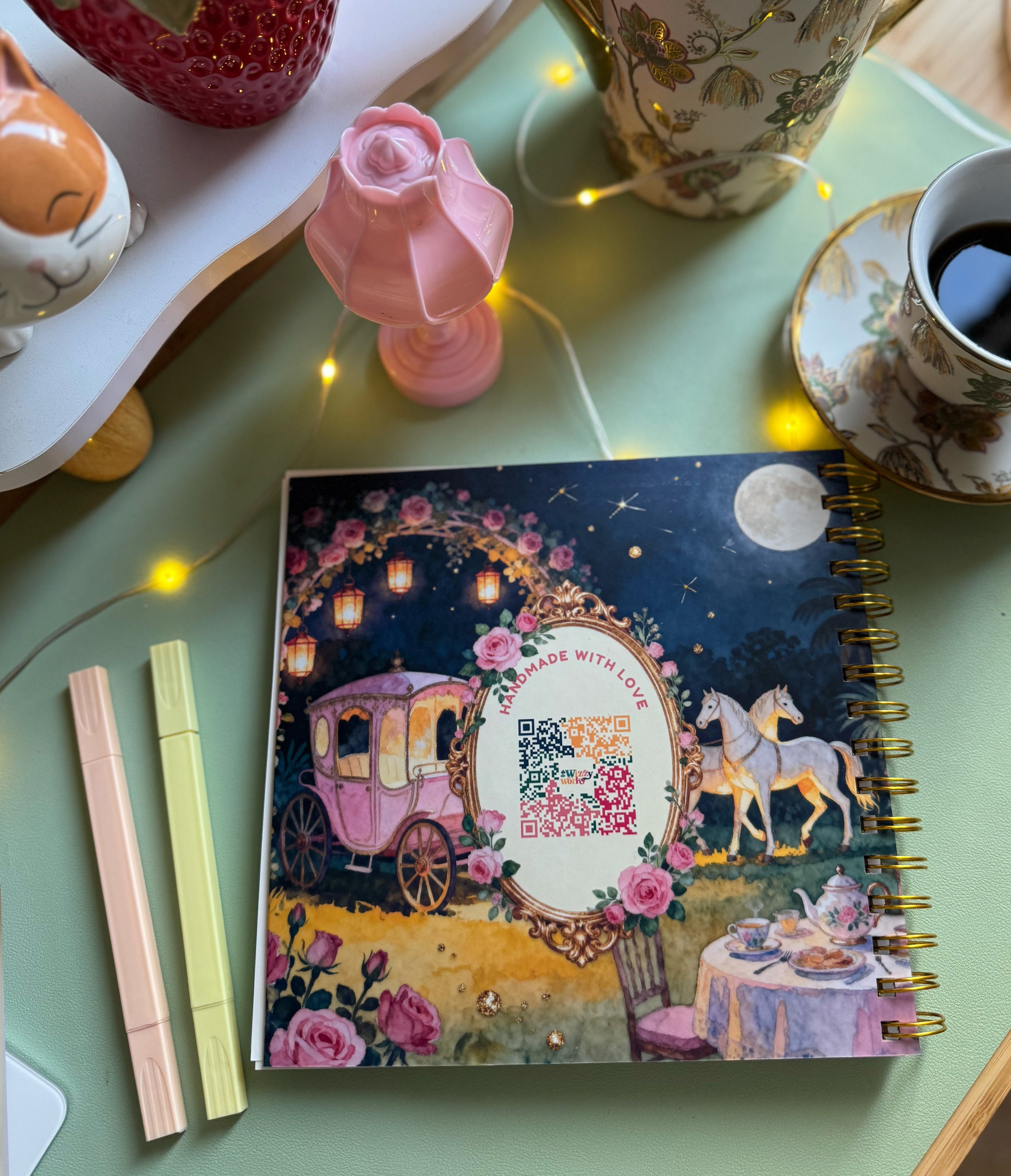 2026-2027 Personalized Planner |Customize Gifts Bridgerton Tea Time, planner 2026 2027 undated months , Planner STICKERS + Personalize Pen