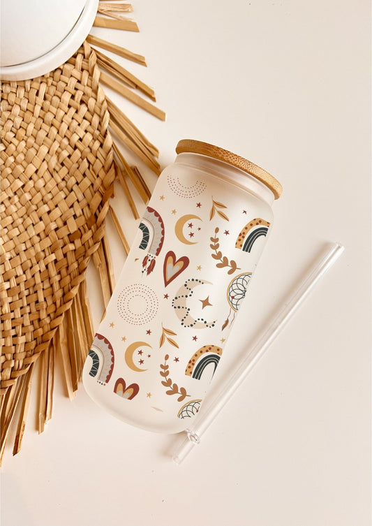 Hearts & Crescents Frosted Mug